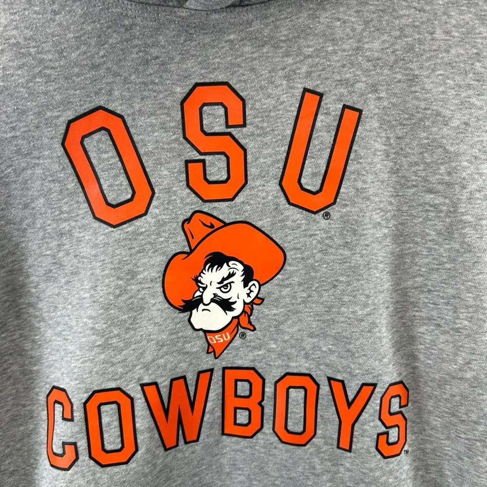 Nike Oklahoma State OSU Cowboys Hoodie Mens Large Gray Pistol Pete Pullover